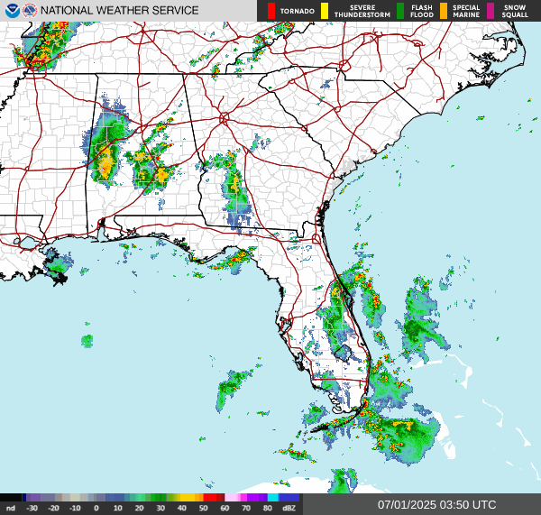 Weather radar map