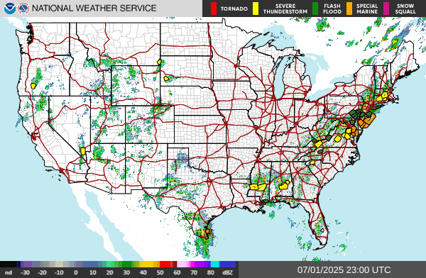 Weather radar map